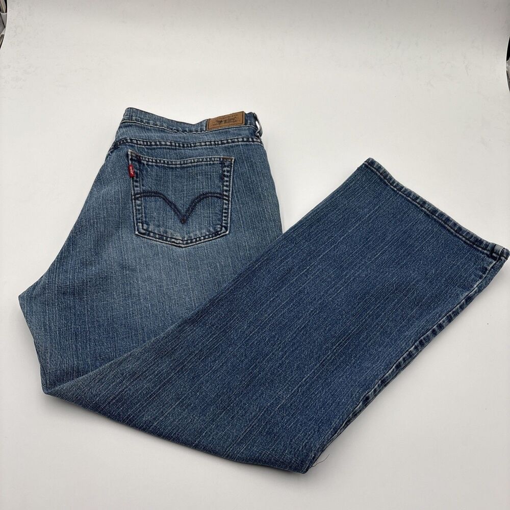 Levis 515 Boot Cut Jeans Baggy Size 16s 38x29.5 Blue Denim READ desc 4 Sizing